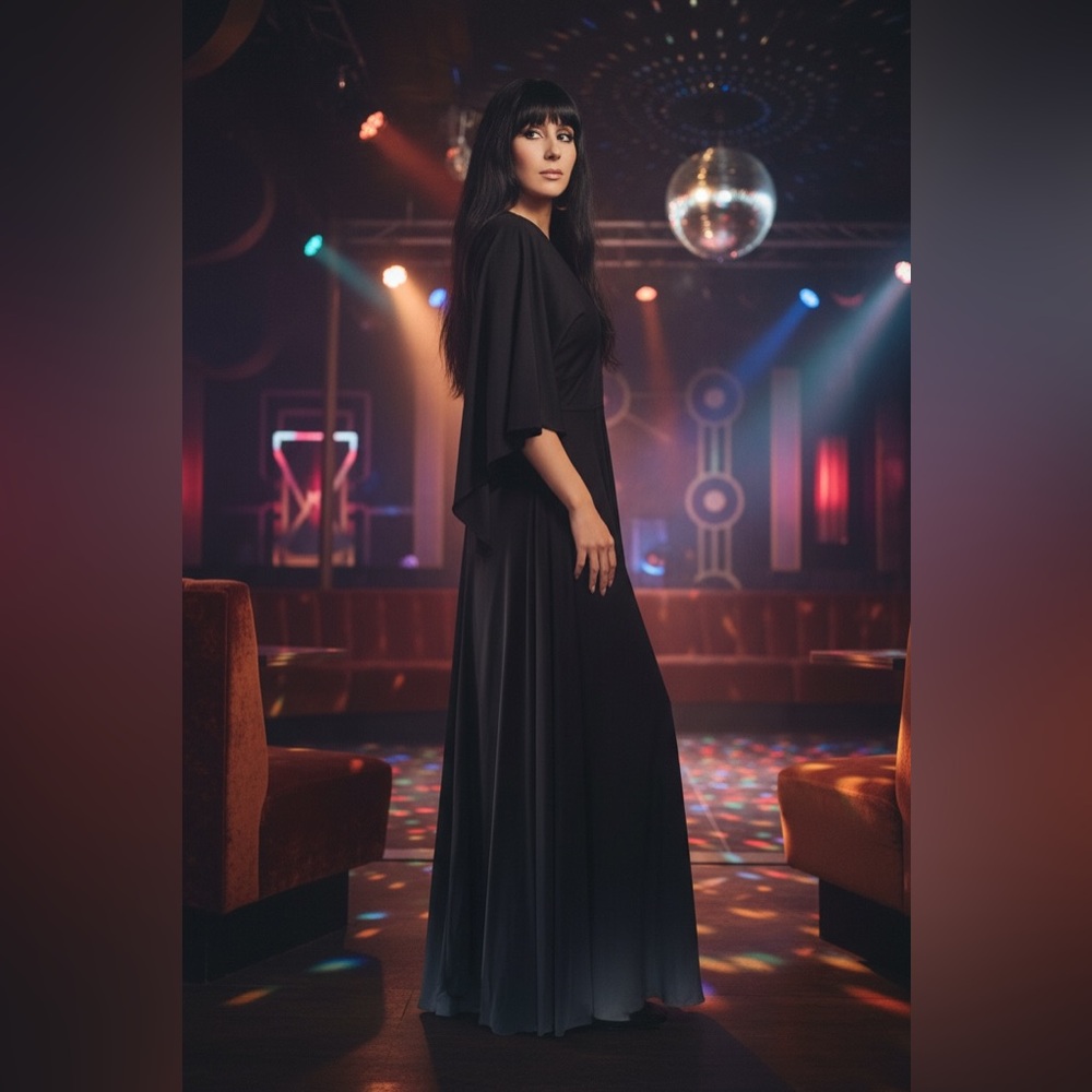 Vintage 70s Evelyn Pearson Black Housedress - image 2